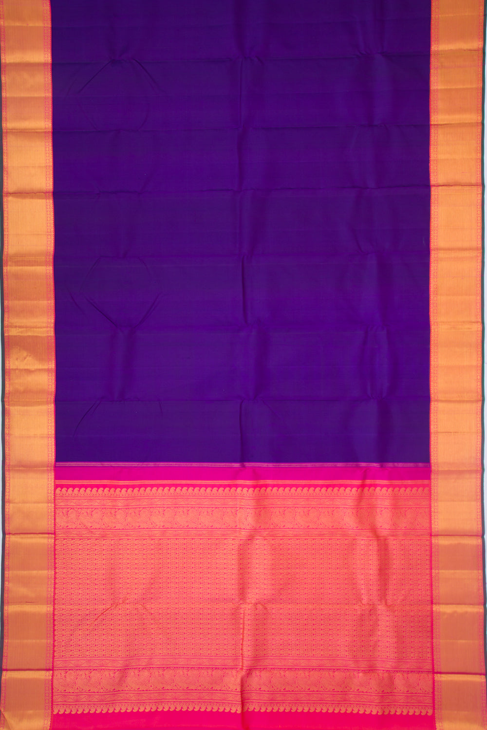 Kanchipuram Silk Plain Dark Blue Saree