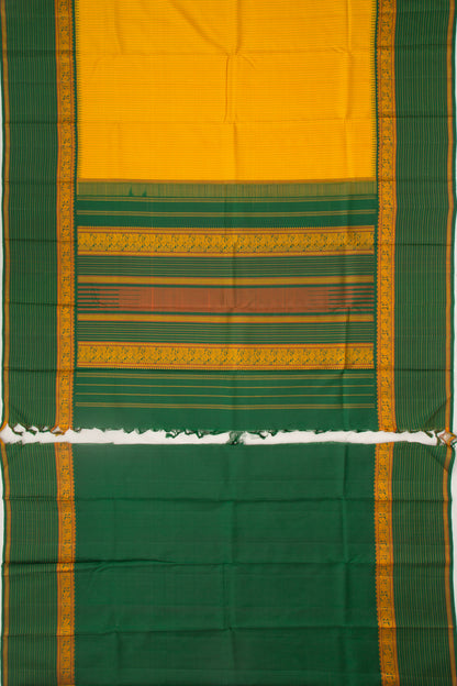 Kanchipuram Silk Checks Yellow Saree