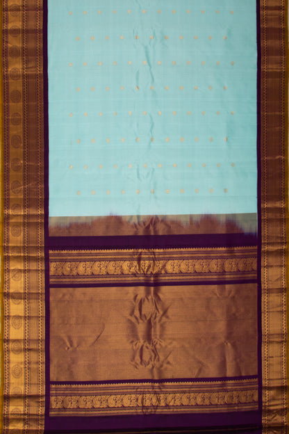 Gadwal Silk Butta Sky Blue Saree