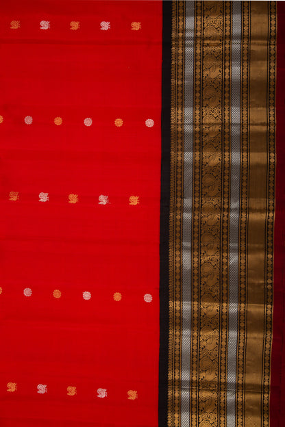 Gadwal Silk Butta Red Saree
