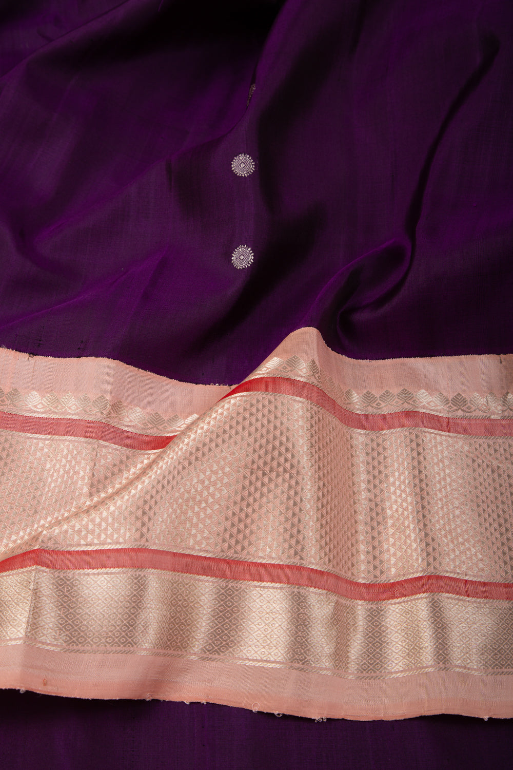 Gadwal Silk Butta Purple Saree