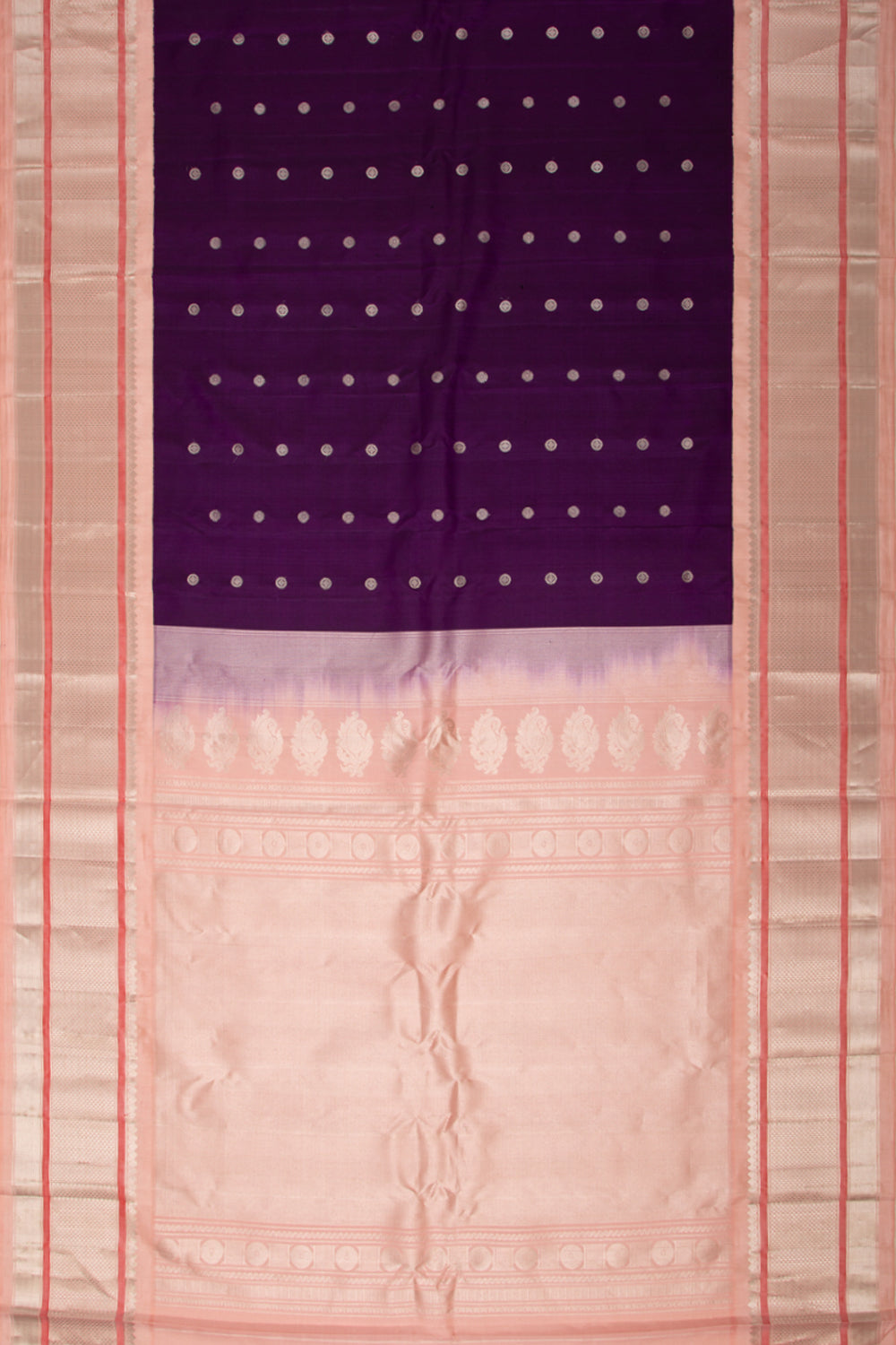 Gadwal Silk Butta Purple Saree