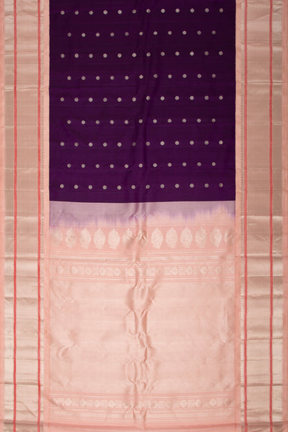 Gadwal Silk Butta Purple Saree