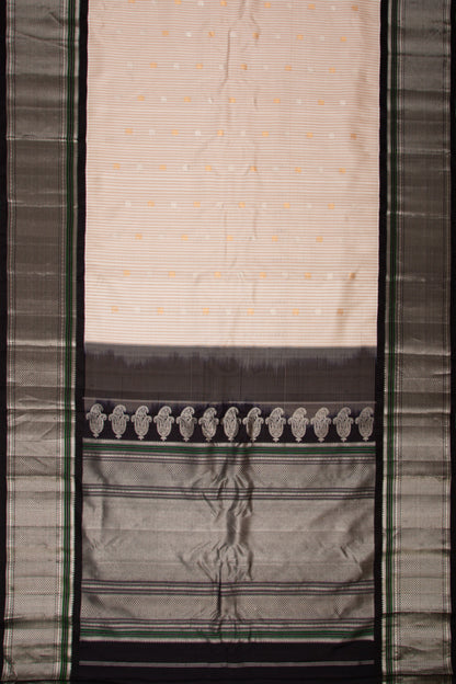 Gadwal Silk Checks And Butta Off-White Saree