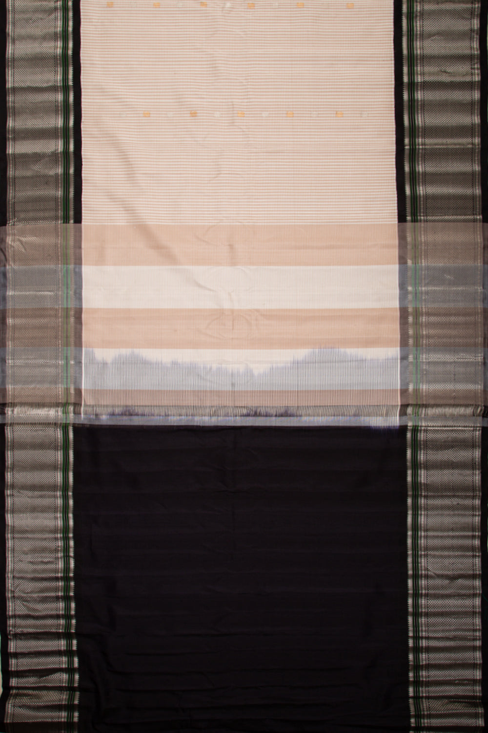 Gadwal Silk Checks And Butta Off-White Saree