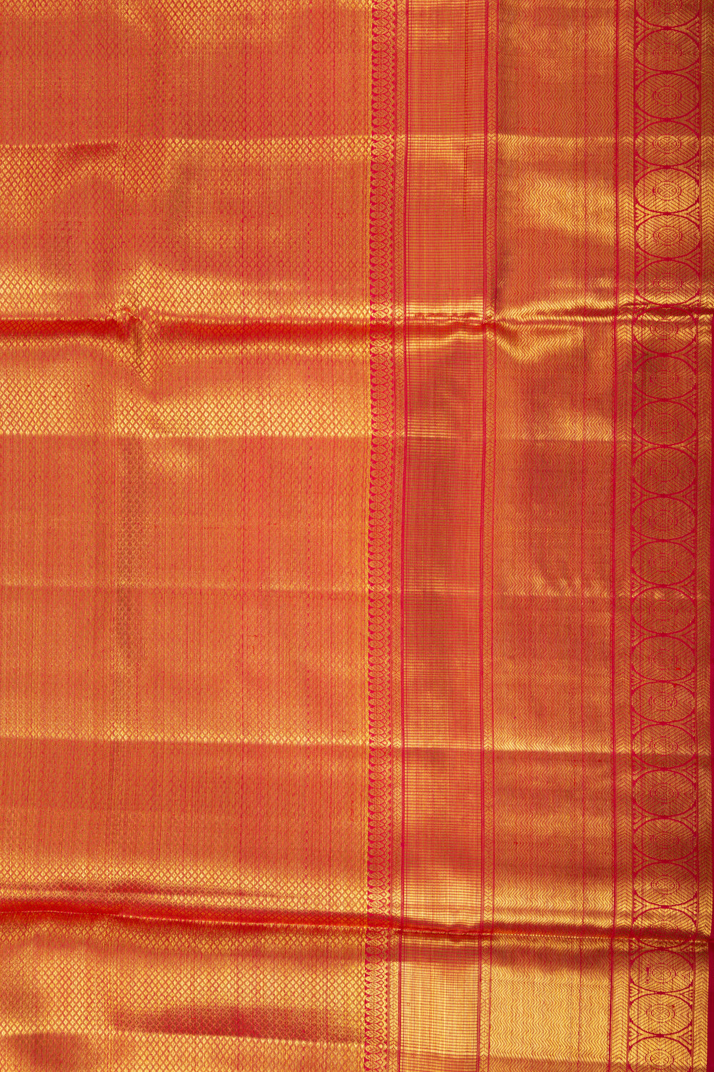 Kanchipuram Silk Tissue Brocade Red Saree