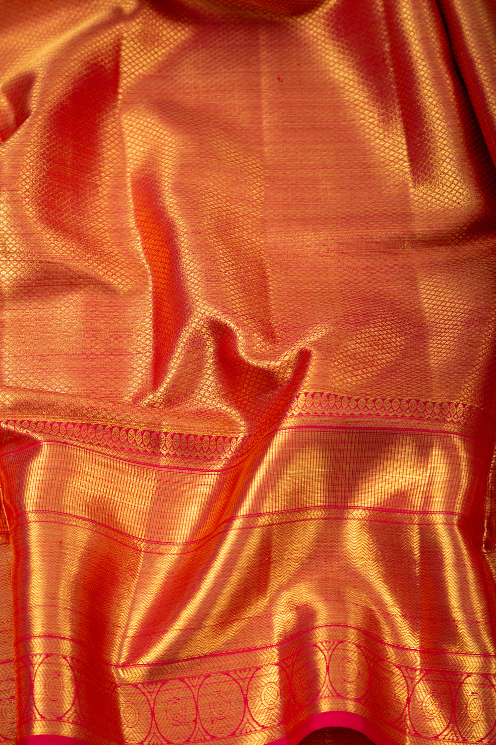 Kanchipuram Silk Tissue Brocade Red Saree