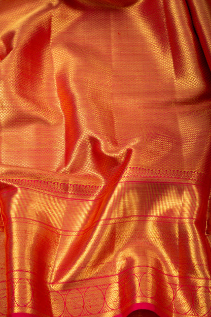 Kanchipuram Silk Tissue Brocade Red Saree