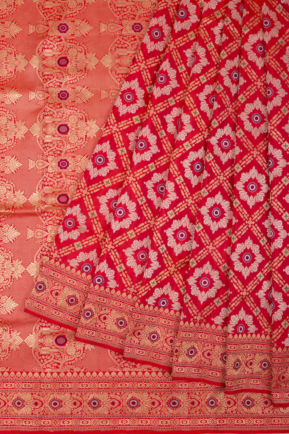 Banarasi Silk Brocade Red Saree