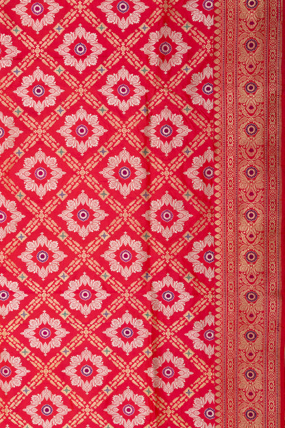 Banarasi Silk Brocade Red Saree