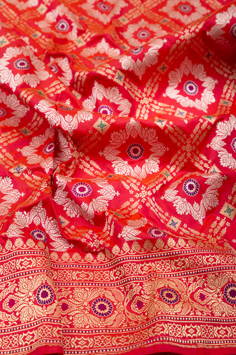 Banarasi Silk Brocade Red Saree