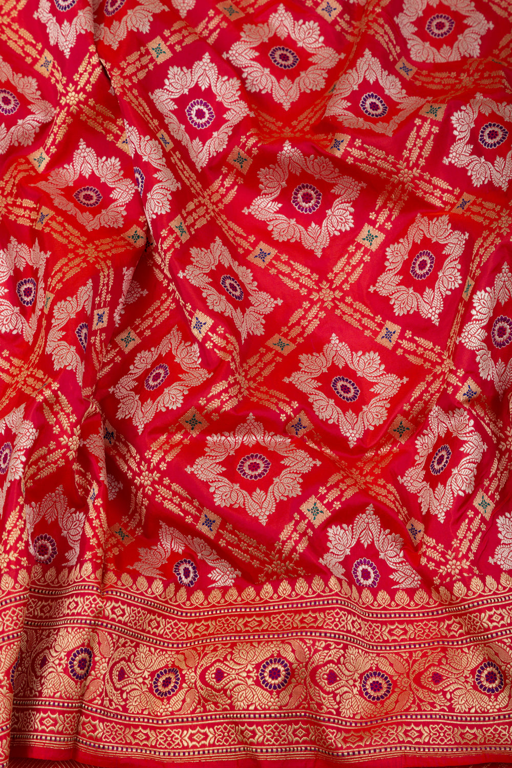 Banarasi Silk Brocade Red Saree