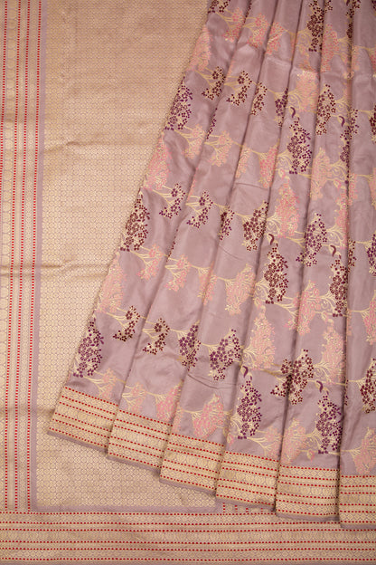 Banarasi Silk Jaal Lilac Saree