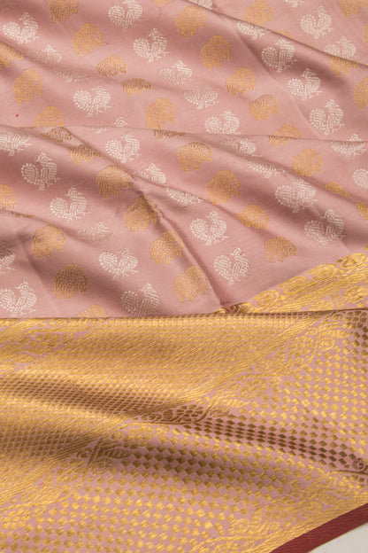 Kanchipuram Silk Butta Baby Pink Saree-Not Allowed Online