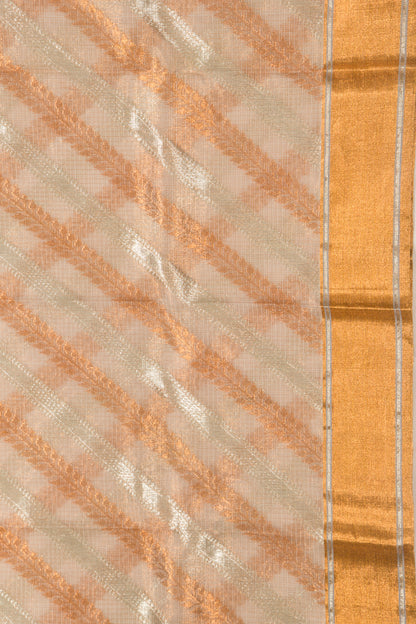 Kota Silk Tissue Brocade Cream Saree