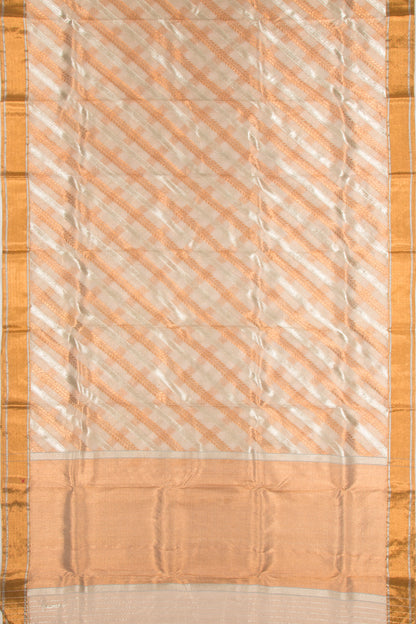 Kota Silk Tissue Brocade Cream Saree