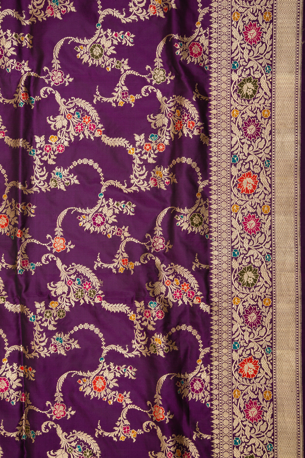 Banarasi Silk Jaal Purple Saree