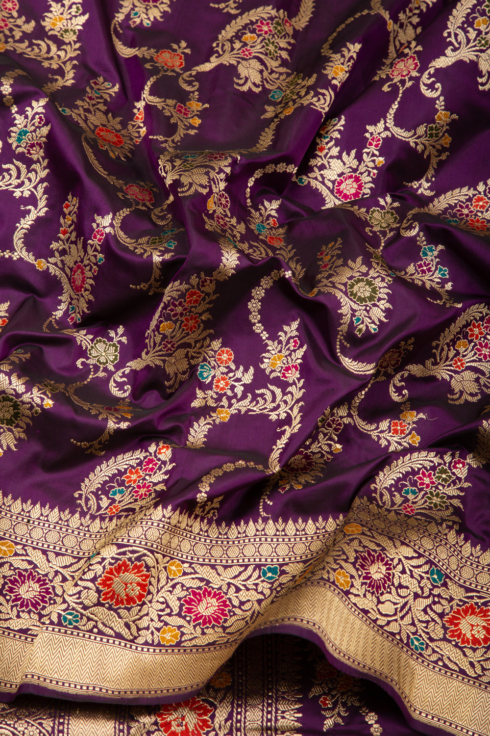 Banarasi Silk Jaal Purple Saree