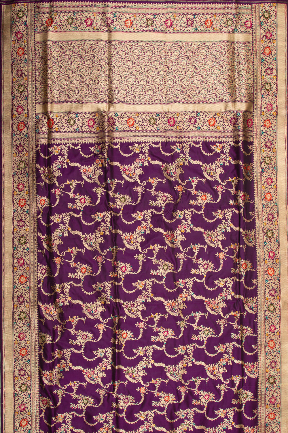 Banarasi Silk Jaal Purple Saree