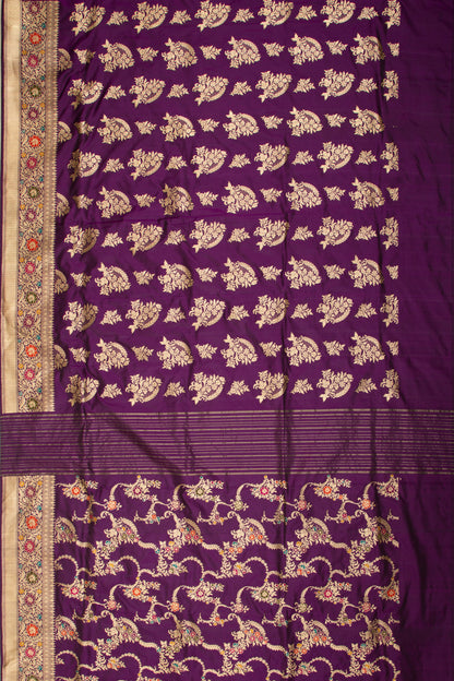 Banarasi Silk Jaal Purple Saree