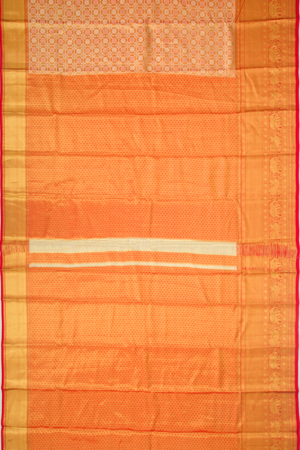 Taranga Kanchi Silk Tissue Brocade Orange Saree