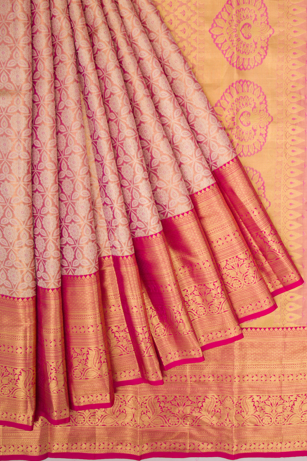 Taranga Kanchi Silk Tissue Brocade Pink Saree