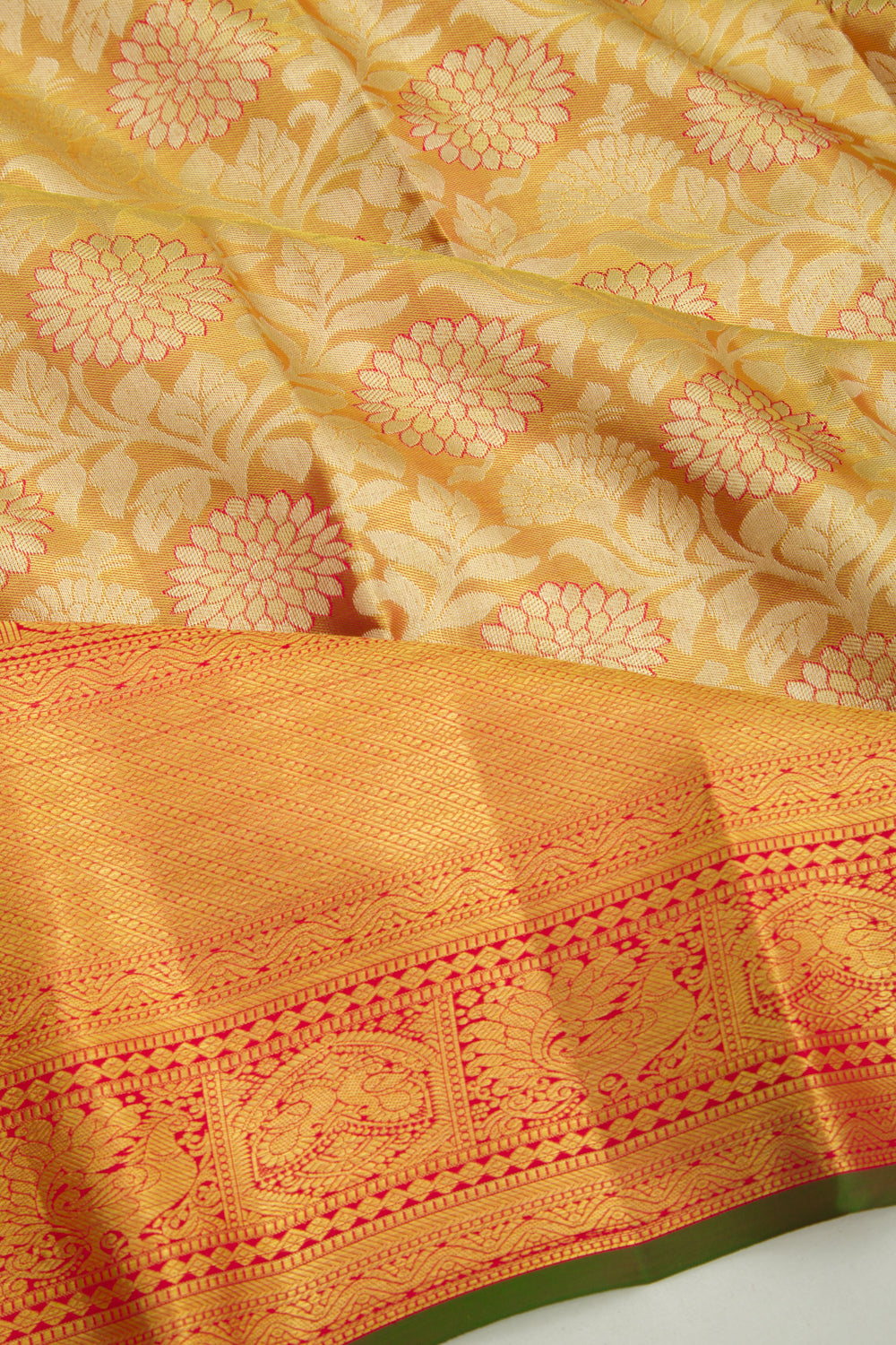 Taranga Kanchi Silk Tissue Brocade Gold Saree