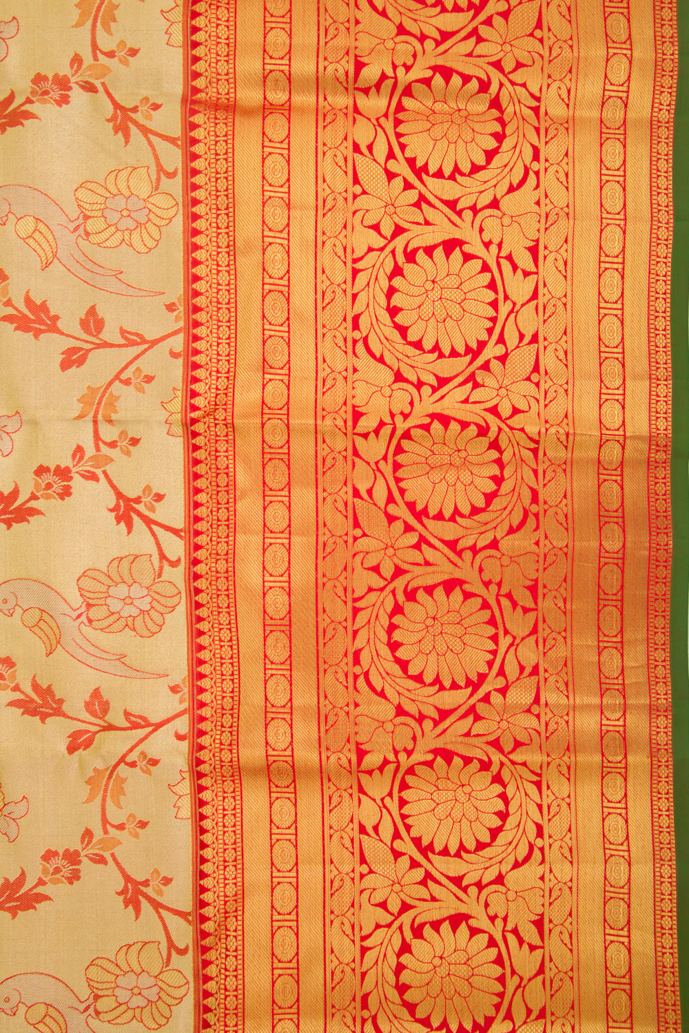 Taranga Kanchi Silk Tissue Jaal Gold Saree