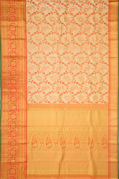 Taranga Kanchi Silk Tissue Jaal Gold Saree