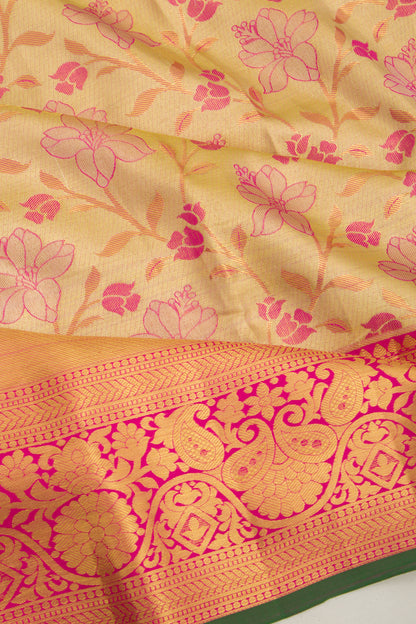Taranga Kanchi Silk Tissue Brocade Gold Saree