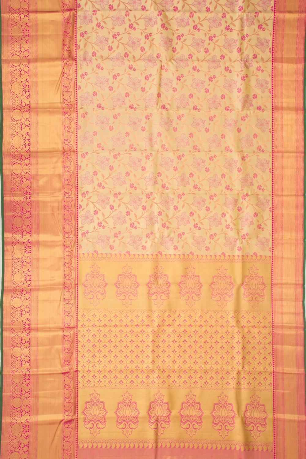 Taranga Kanchi Silk Tissue Brocade Gold Saree