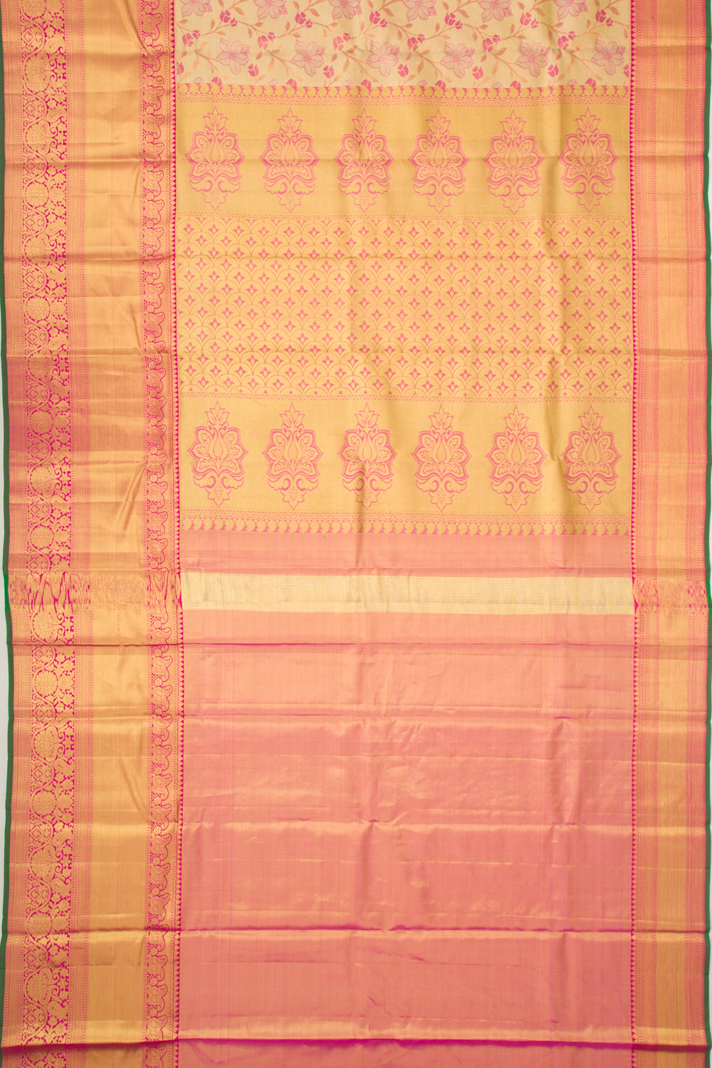 Taranga Kanchi Silk Tissue Brocade Gold Saree