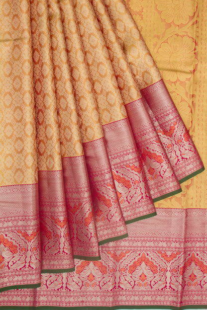 Taranga Kanchi Silk Tissue Brocade Gold Saree