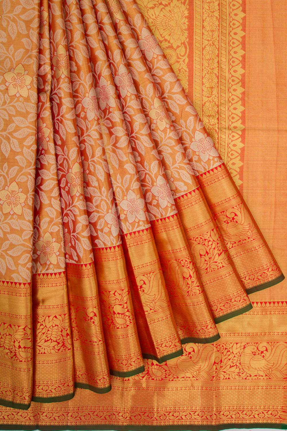 Taranga Kanchi Silk Tissue Jaal Orange Saree