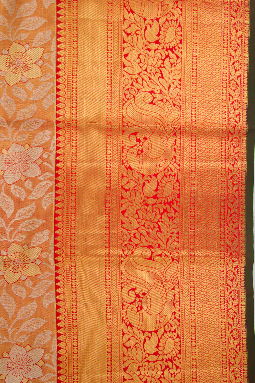 Taranga Kanchi Silk Tissue Jaal Orange Saree