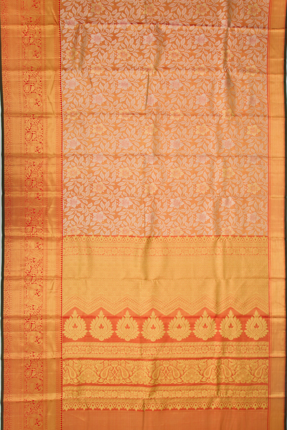 Taranga Kanchi Silk Tissue Jaal Orange Saree