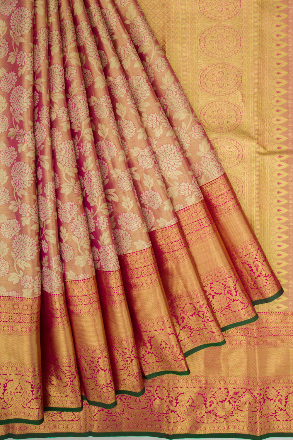 Taranga Kanchi Silk Tissue Jaal Pink Saree