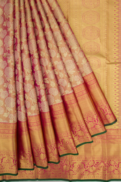 Taranga Kanchi Silk Tissue Jaal Pink Saree