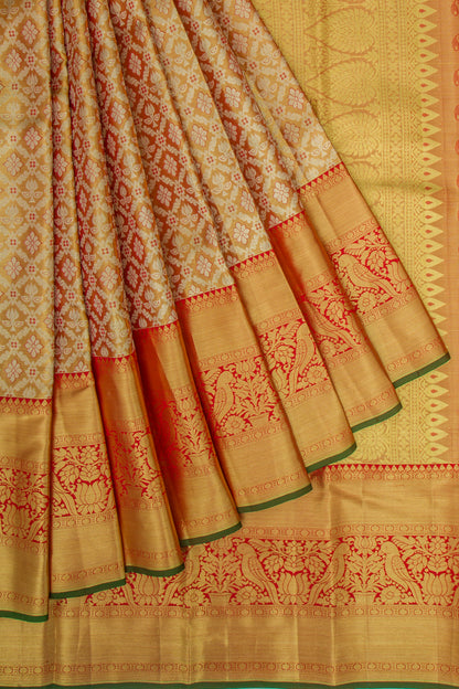 Taranga Kanchi Silk Tissue Brocade Orange Saree