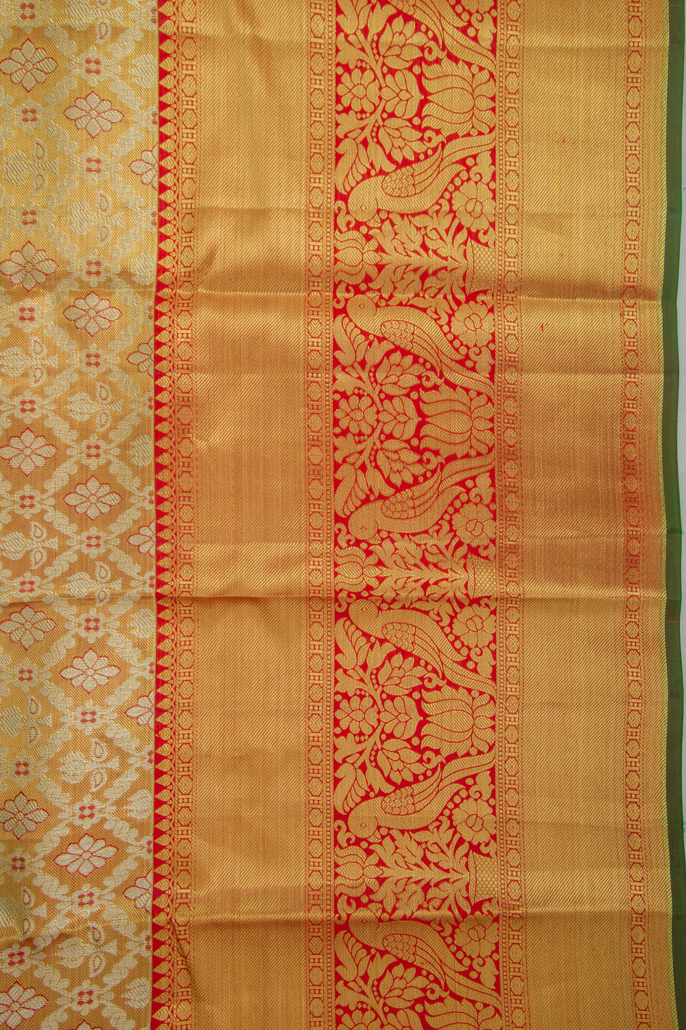 Taranga Kanchi Silk Tissue Brocade Orange Saree