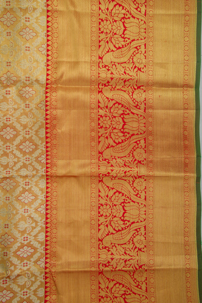 Taranga Kanchi Silk Tissue Brocade Orange Saree