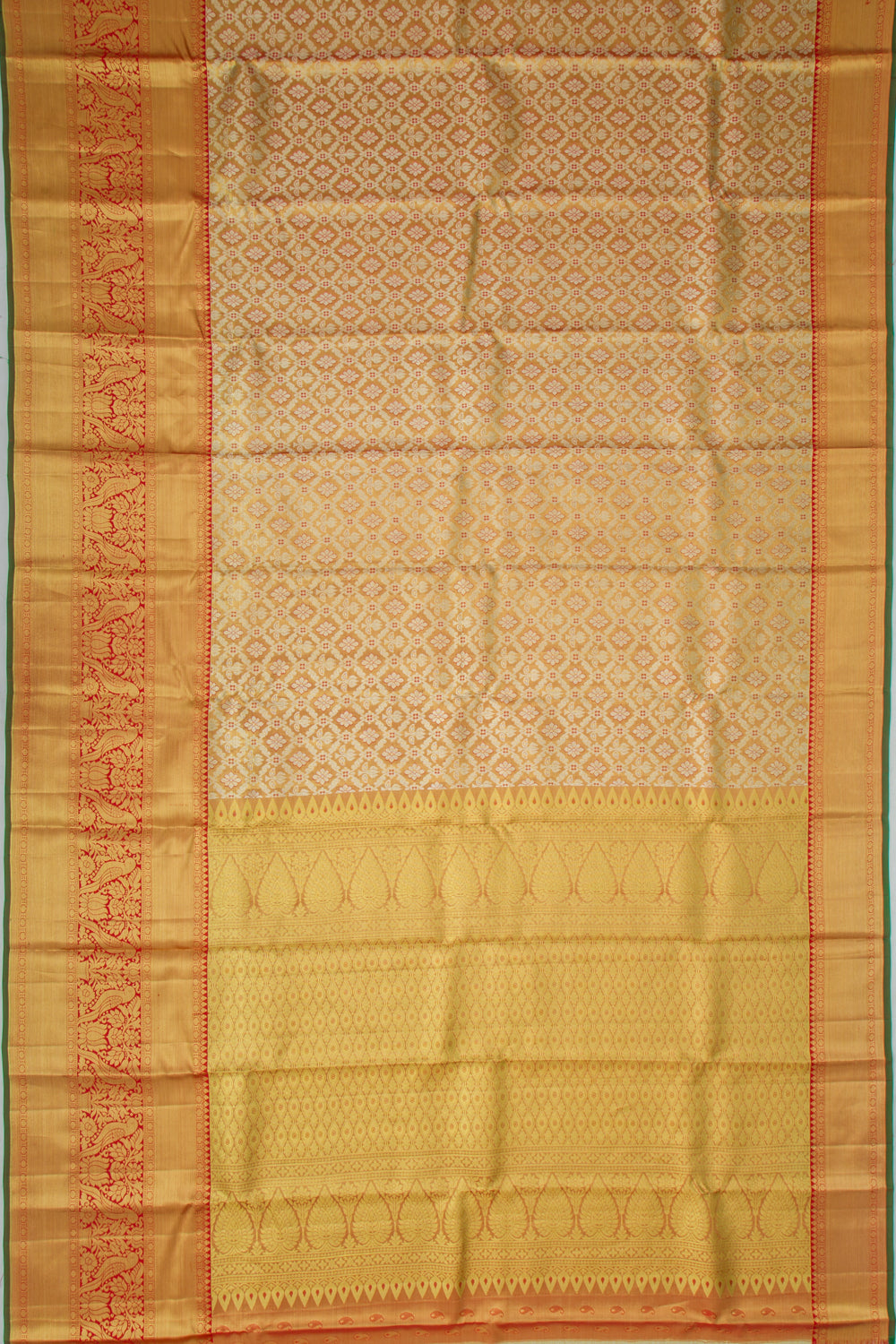 Taranga Kanchi Silk Tissue Brocade Orange Saree