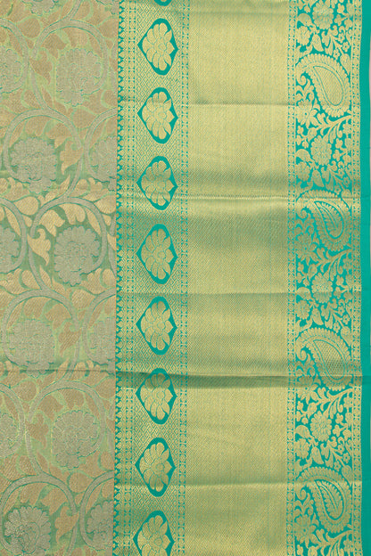 Taranga Kanchi Silk Tissue Jaal Green Saree