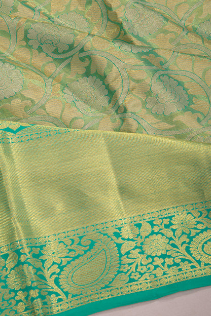 Taranga Kanchi Silk Tissue Jaal Green Saree