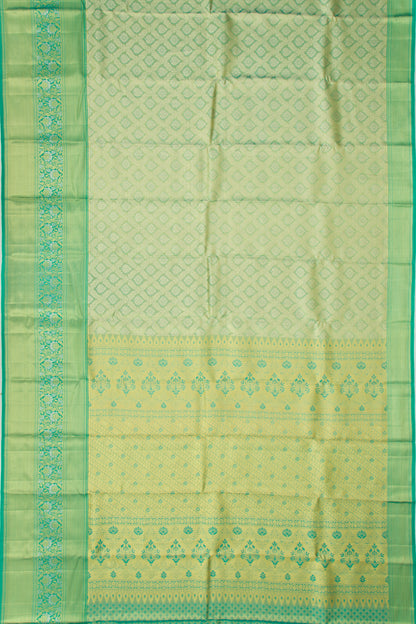 Taranga Kanchi Silk Tissue Brocade Green Saree