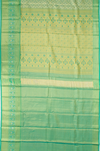 Taranga Kanchi Silk Tissue Brocade Green Saree