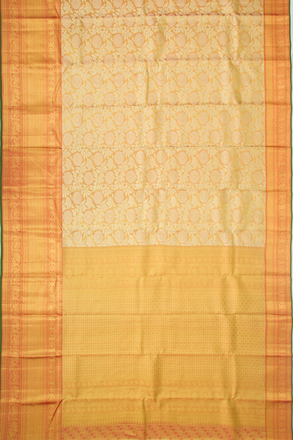 Taranga Kanchi Silk Tissue Brocade Gold Saree