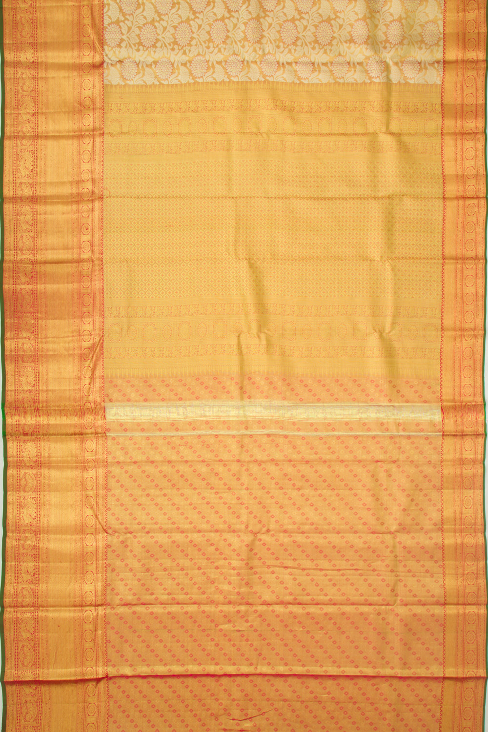 Taranga Kanchi Silk Tissue Brocade Gold Saree