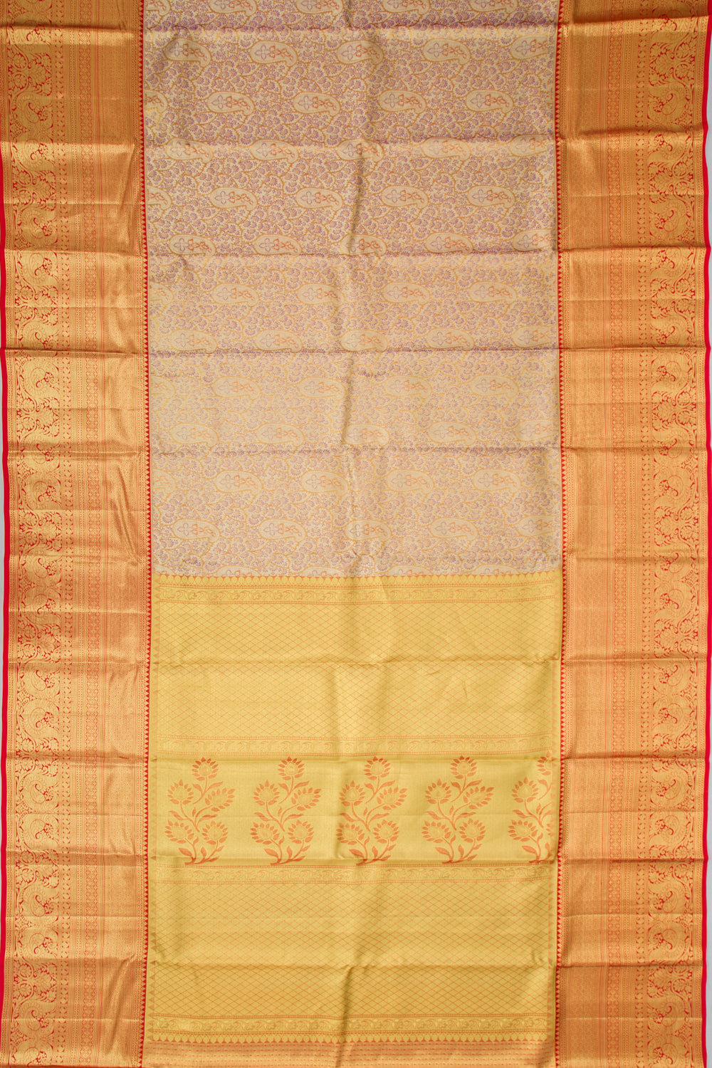 Taranga Kanchi Silk Tissue Brocade Gold Saree