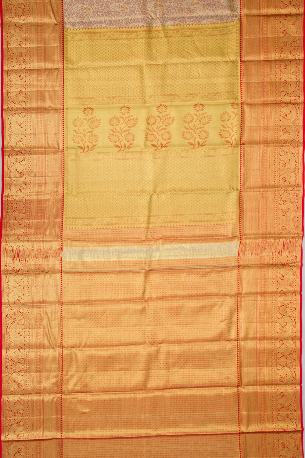Taranga Kanchi Silk Tissue Brocade Gold Saree
